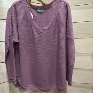 Shirt long sleeve waffle material very soft warm v neck